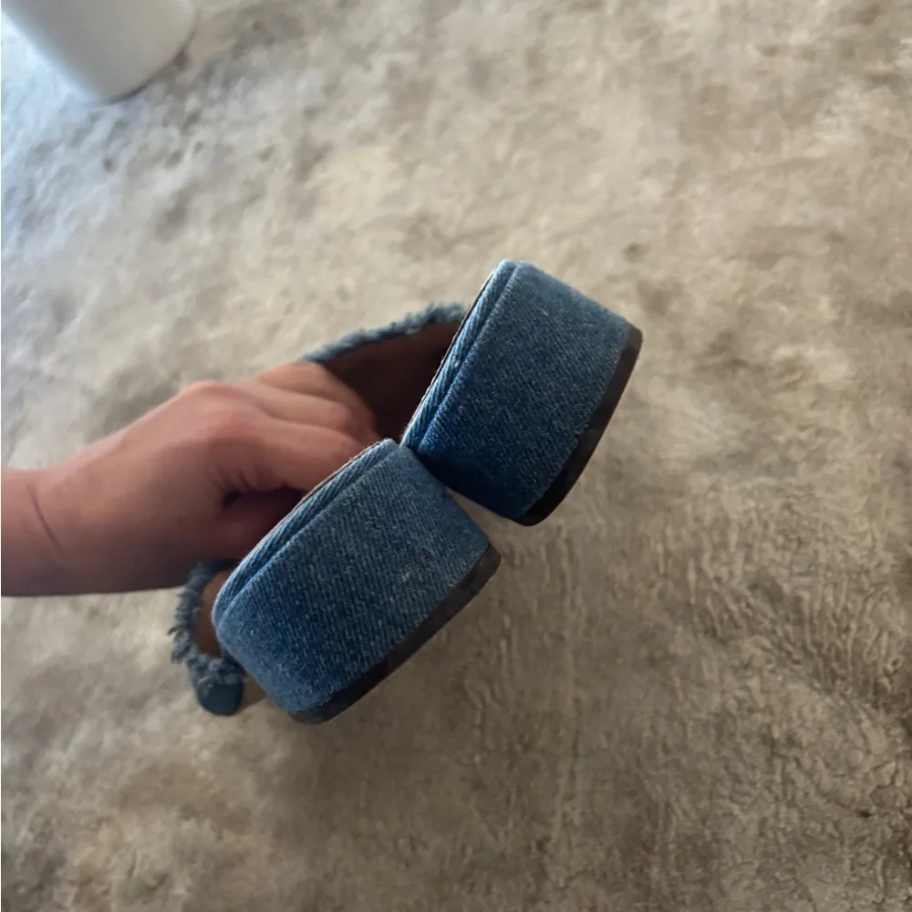 J.Crew Denim Low Heel Mules Sandals